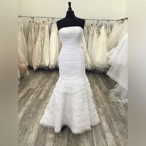 Davinci Bridal wedding dress, white, mermaid, size 8, simple, elegant